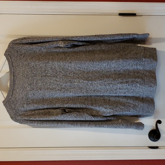 LUCKY BRAND Gray Cloud Jersey V-Neck Tunic Top sz XXL Women's Pullover Sweater - Picture 5 of 9